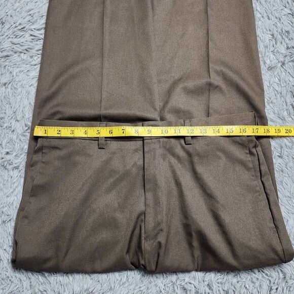 Haggar Golf Pants Mens 34x32 Cool 18 Brown Classic Fit Tan Chino‎ Dress Straight - Picture 5 of 10